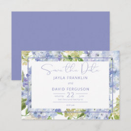 Reserva La Fecha Periwinkle Blue White Hydrangea Boda