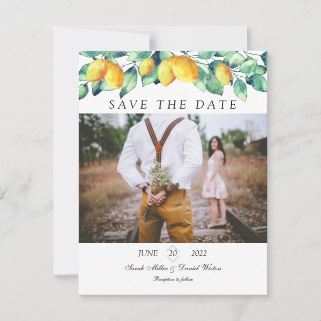 Reserva La Fecha Personalisierbar Toscana Elegante Wedding foto (Anverso)