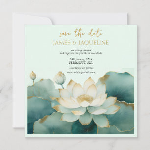 Reserva La Fecha Personaliza la fecha de boda Lotus oro