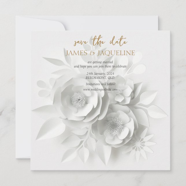 Reserva La Fecha Personaliza la fecha de guardado de la boda Lotus  (Anverso)