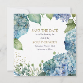 Reserva La Fecha Personaliza Lluvia de Novia Hortensia Azul