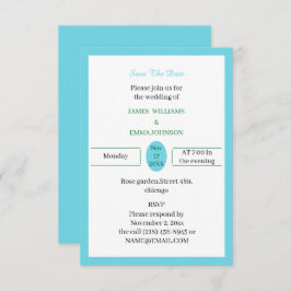 Reserva La Fecha Personalizable azul simple