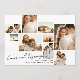 Reserva La Fecha Personalizable de Collage moderno Código Qr multif