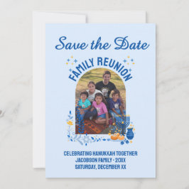 Reserva La Fecha Personalizable Foto REUNIÓN DE LA FAMILIA HANUKKAH