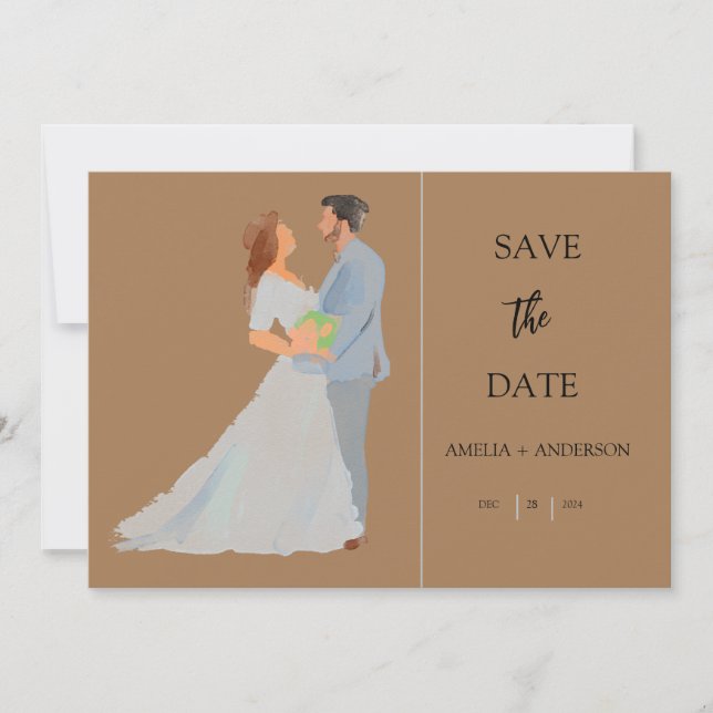 Reserva La Fecha Personalizable Golden Photo (Anverso)