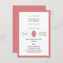 Reserva La Fecha Personalizable Rosa simple