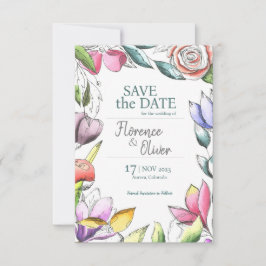 Reserva La Fecha Personalización de hermosa floral