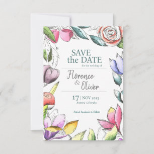 Reserva La Fecha Personalización de hermosa floral