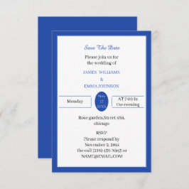 Reserva La Fecha Personalizado azul simple