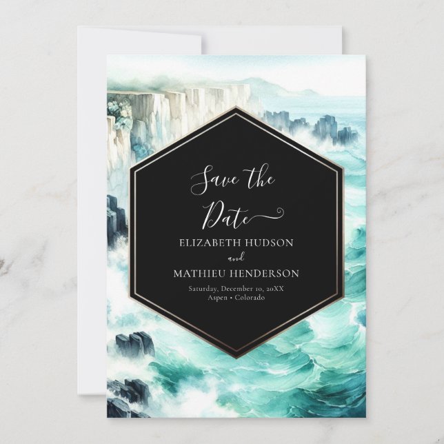 Reserva La Fecha Personalizado Boda Náutico Editable (Anverso)