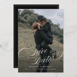 Reserva La Fecha Personalizado de caligrafía Matrimonio fotográfico