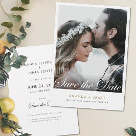 Reserva La Fecha Personalizado de fotos elegante de escritura simpl