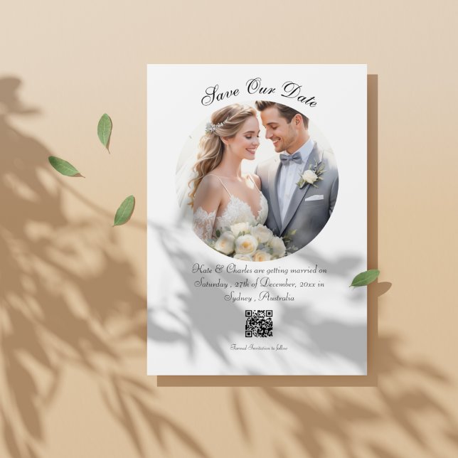 Reserva La Fecha Personalizado de fotos moderno código QR Guardar l (Subido por el creador)