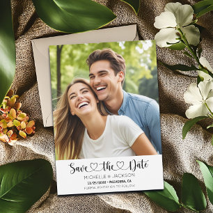 Reserva La Fecha Personalizado de guiones de corazón Foto Guardar l