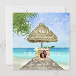 Reserva La Fecha Personalizado de playa tropical exótica foto