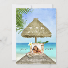 Reserva La Fecha Personalizado de playa tropical exótica invitan a