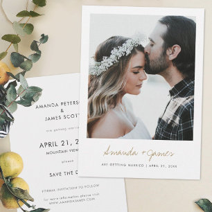 Reserva La Fecha Personalizado de tipografía moderna simple Boda de