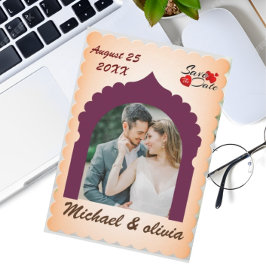 Reserva La Fecha Personalizado elegante moderno foto Guardar tarjet