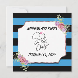 Reserva La Fecha Personalizado floral rayado Guardar la fecha