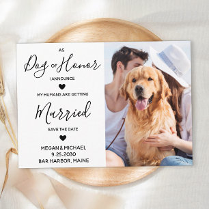 Reserva La Fecha Personalizado Foto Perro De Boda Mascota De Honor