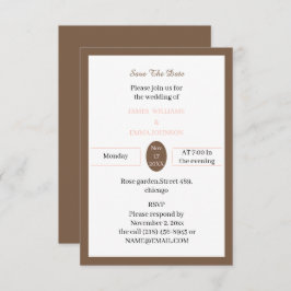 Reserva La Fecha Personalizado marrón simple