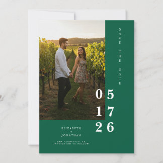 Reserva La Fecha Personalizado minimalista Boda fotográfico con cla