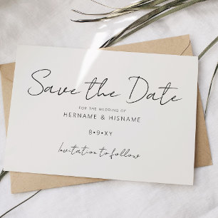 Reserva La Fecha Personalizado Minimalista elegante simple Boda mod
