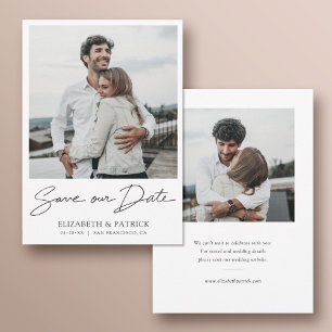 Reserva La Fecha Personalizado moderno simple dos Bodas de compromi