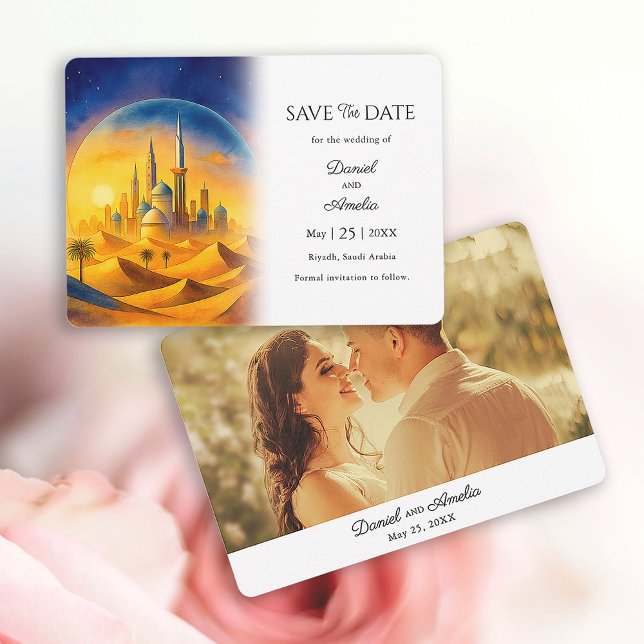 Reserva La Fecha Personalizado Riyadh Arabia Saudita Destino (Custom Riyadh  Destination Save The Date)