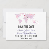 Personalizado romántico Destino Boda del Mapa Mund