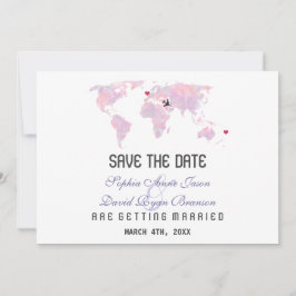 Reserva La Fecha Personalizado romántico Destino Boda del Mapa Mund