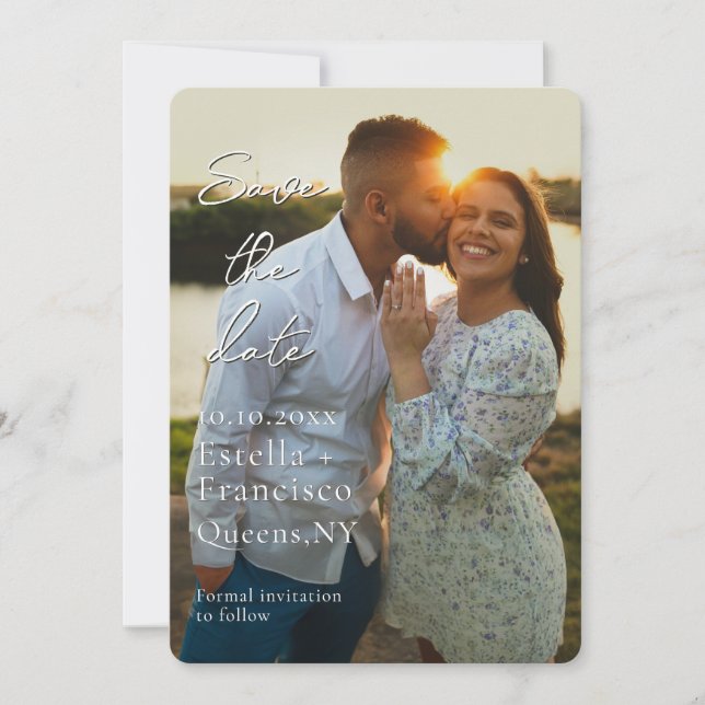 Reserva La Fecha Personalizado romántico Foto Guardar la fecha (Anverso)