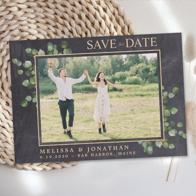 Reserva La Fecha Personalizado ruso Boda Eucalyptus Greenery Foto (Subido por el creador)