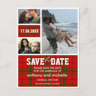 Reserva La Fecha Personalizado tartan foto bloque bodas salva la fe