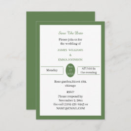 Reserva La Fecha Personalizado verde simple