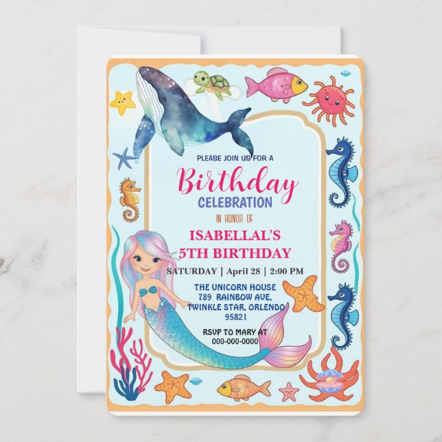 Reserva La Fecha Pescado de ballena de sirena de arcoiris (Anverso)