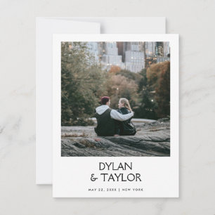 Reserva La Fecha Petite Simple Modern Bold Name Framed 2-Photo