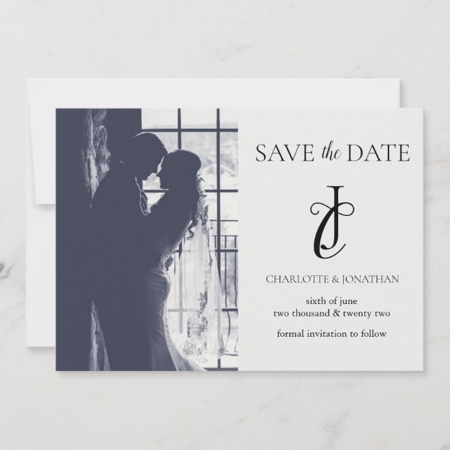 Reserva La Fecha Photo Elegant Classic Wedding Save The Date (Anverso)