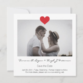 Reserva La Fecha Photo Instant with Heart Engaged Couple Wedding