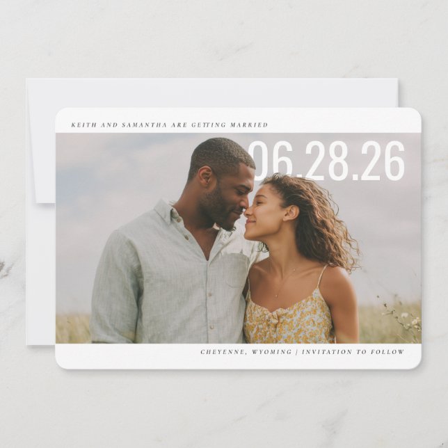 Reserva La Fecha PhotoPop Save the Date Diseño Limpio (Anverso)