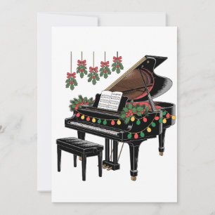 Reserva La Fecha Pianista Navidad Luces Santa Tocando