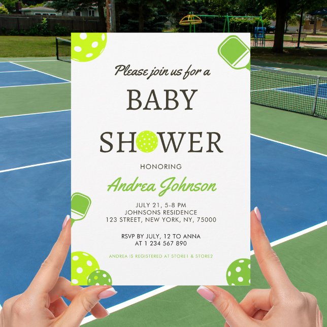 Reserva La Fecha Pickleball Ball Paddle Tema deportivo Baby Shower (Subido por el creador)