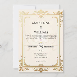 Reserva La Fecha Pigeon Elegant Luxury Gold Boda