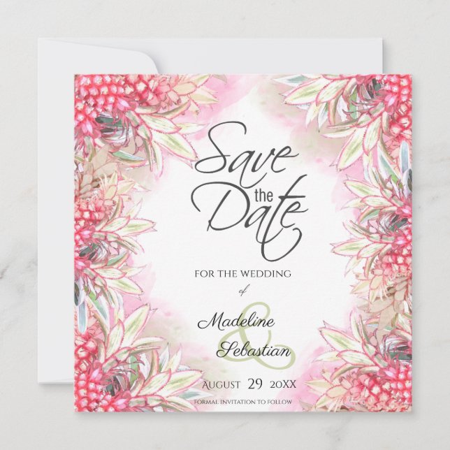 Reserva La Fecha Piñas rosadas exóticas (Anverso)