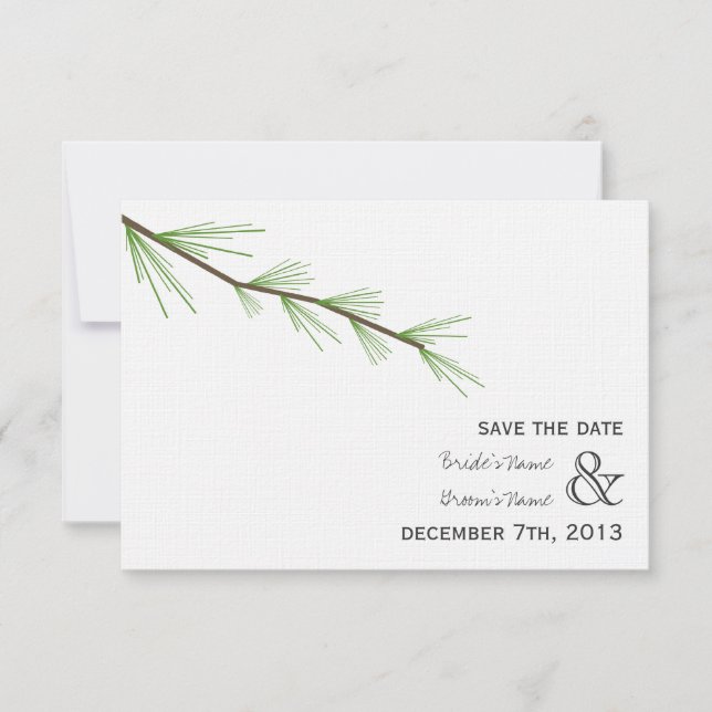 Reserva La Fecha Pine Bough Wedding Save The Date (Anverso)