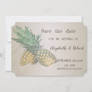 Reserva La Fecha Pineapple De Boda De Playa Salva La Fecha