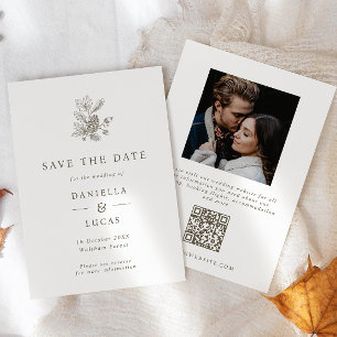 Reserva La Fecha Pinecone & Acorns Fall Wedding Foto Código QR
