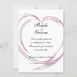 Reserva La Fecha Pink Abstract Heart Wedding Save the Date