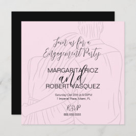 Reserva La Fecha Pink Couple Hugging Script Engagement Party