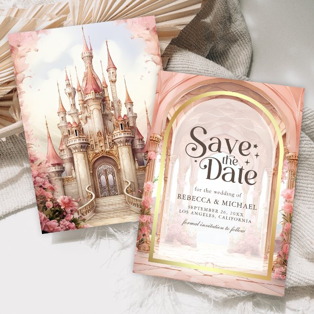 Reserva La Fecha Pink Floral Fairytale Castle Wedding (Subido por el creador)